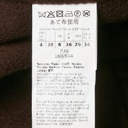 Max Mara Studio Brown Virgin Wool and Cashmere Open Front Belted Long Coat S
