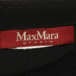 Pre Owned Max Mara Studio Black Crepe Pleated Short Dress M