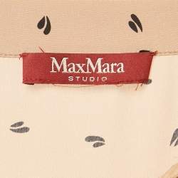 Max Mara Studio Peach Printed Silk Pleated Shorts Dress M