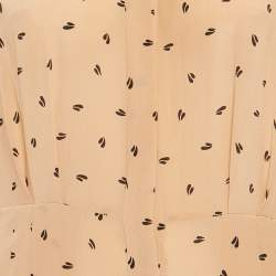 Max Mara Studio Peach Printed Silk Pleated Shorts Dress M