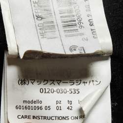 Pre Owned Max Mara Studio Black Wool Open Front Coat M