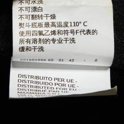 Pre Owned Max Mara Studio Black Wool Open Front Coat M