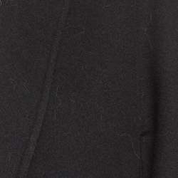 Pre Owned Max Mara Studio Black Wool Open Front Coat M
