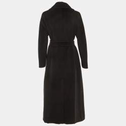 Pre Owned Max Mara Studio Black Wool Belted Long Coat M