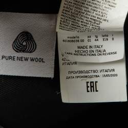 Pre Owned Max Mara Studio Black Wool Belted Long Coat M