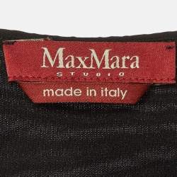 Pre Owned Max Mara Studio Black Jersey & Lace trim Sleeveless Maxi Dress S