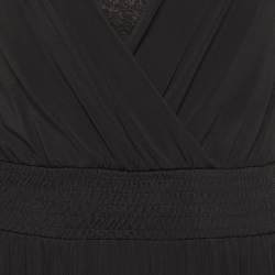 Pre Owned Max Mara Studio Black Jersey & Lace trim Sleeveless Maxi Dress S