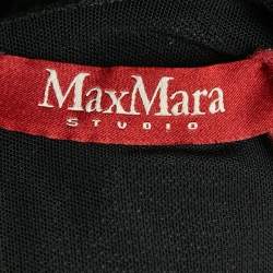 Pre Owned Max Mara Studio Black Wool & Jacquard Short Dress L