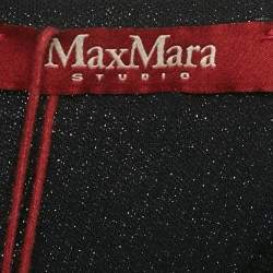 Pre Owned Max Mara Studio Black Wool & Jacquard Short Dress L