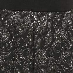 Pre Owned Max Mara Studio Black Wool & Jacquard Short Dress L