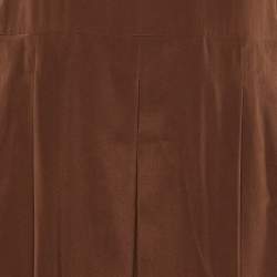 Pre Owned Max Mara Studio Brown Silk Sleeveless Maxi Dress S/M