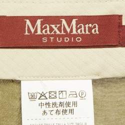 Pre Owned Max Mara Studio Green Crepe Straight Leg Trousers S