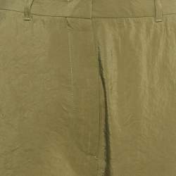 Pre Owned Max Mara Studio Green Crepe Straight Leg Trousers S