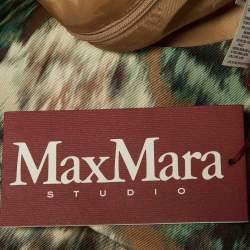 Pre Owned Max Mara Studio Brown Printed Cotton Blend Midi Dress XL