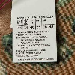 Pre Owned Max Mara Studio Brown Printed Cotton Blend Midi Dress XL