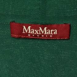 Pre Owned Max Mara Studio Green Crepe Silk Tiered Maxi Dress M