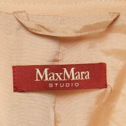 Pre Owned Max Mara Studio Pink Wool Regular Fit Blazer S