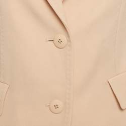 Pre Owned Max Mara Studio Pink Wool Regular Fit Blazer S