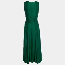 Pre Owned Max Mara Studio Green Jersey Maxi Dress S