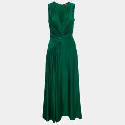 Pre Owned Max Mara Studio Green Jersey Maxi Dress S