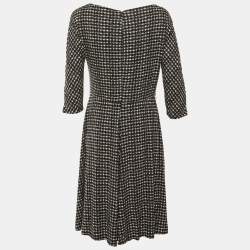 مملوكة مسبقًا Max Mara Studio Black Printed Jersey Midi Dress L