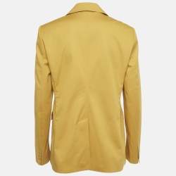 Pre Owned Max Mara Studio Yellow Cotton Jacket L