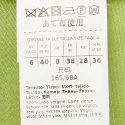 مملوكة مسبقًا Max Mara Studio Green Gabardine High-Rise Trousers S