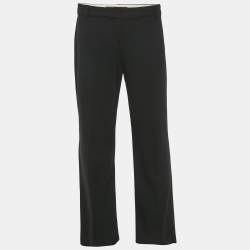 مملوكة مسبقًا بنطلون ماكس مارا ستوديو أسود جاباردين رسمي مقاس كبير جدًا