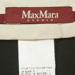 مملوكة مسبقًا بنطلون ماكس مارا ستوديو أسود جاباردين رسمي مقاس كبير جدًا