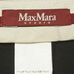 مملوكة مسبقًا بنطلون ماكس مارا ستوديو أسود جاباردين رسمي مقاس كبير جدًا