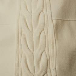 مملوكة مسبقًا Max Mara Studio White Stretch Knit Open Front Long Cardigan S