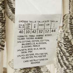 Pre Owned فستان ميدي ماكس مارا استوديو بنقشة زهور أبيض قطن ممزوج منفوش مقاس كبير (لارج)