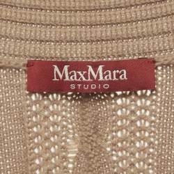مملوكة مسبقًا Max Mara Studio Cable Knit Wool Belted Cardigan M