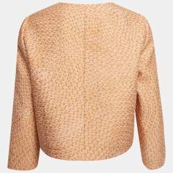 Pre Owned Max Mara Studio Pink Jacquard Jacket M