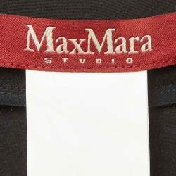 Pre Owned تنورة ماكس مارا استوديو كريب أسود بطيات مربعة ميدي مقاس صغير