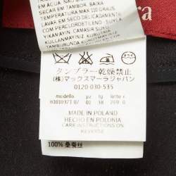 Pre Owned تنورة ماكس مارا استوديو كريب أسود بطيات مربعة ميدي مقاس صغير