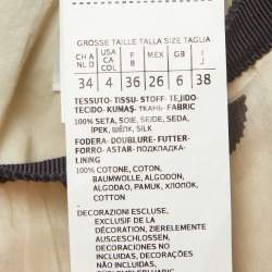 مملوكة مسبقًا تنورة ماكس مارا استوديو مطبعة أورجانزا رمادي ميدي مقاس صغير