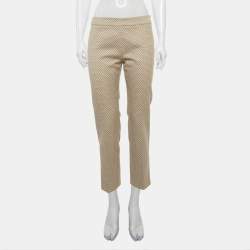 Pre Owned بنطلون ماكس مارا ستوديو جاكار ضيق بيج مقاس متوسط