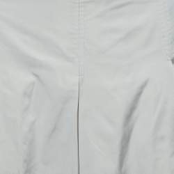 Pre Owned Max Mara Studio Ecru Faille Pleated Knee Length Skirt L