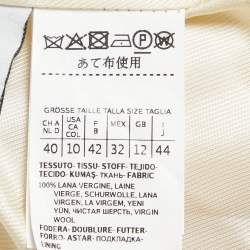 Pre Owned Max Mara Studio Cream Wool Fur Trim Mango Coat M