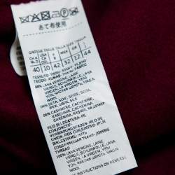 Max Mara Studio Burgundy Wool Open Front Belted Coat M