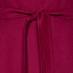 Max Mara Studio Burgundy Wool Open Front Belted Coat M