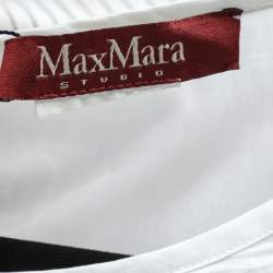 Max Mara Studio White Cotton Ruffled Hem Detail Tank Top M