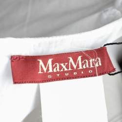 Max Mara Studio White Embroidered Cotton Layered Midi Dress M