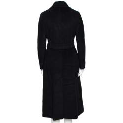 Max Mara Studio Black Wool Belted Didone Coat S 