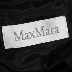Max Mara Black Striped Crepe Belted Button Front Blazer M
