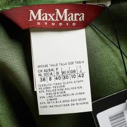 Pre Owned Max Mara Studio Green Linen Blend Cropped Blazer M