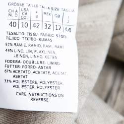 Pre Owned Max Mara Studio Beige Linen Single Breasted Blazer M