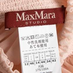 Pre Owned Max Mara Studio Pink Silk Chiffon Long Sleeve Blouse L