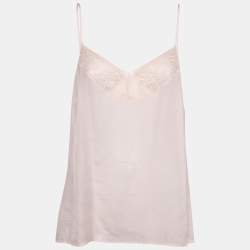 Pre Owned Max Mara Studio Pink Silk Chiffon Long Sleeve Blouse L